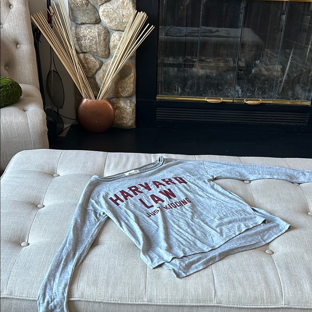 Monocracy “Harvard Law Just Kidding” LS Graphic Tee Size Small